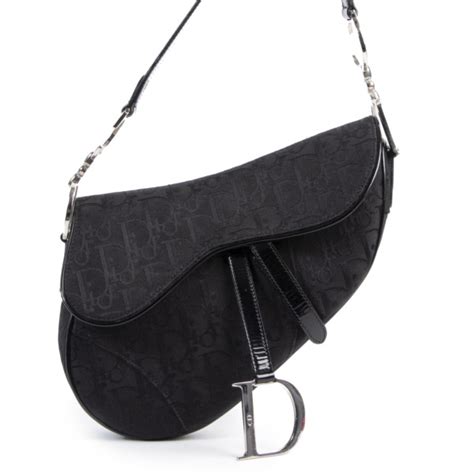 saddle bag dior black|Dior saddle bag black monogram.